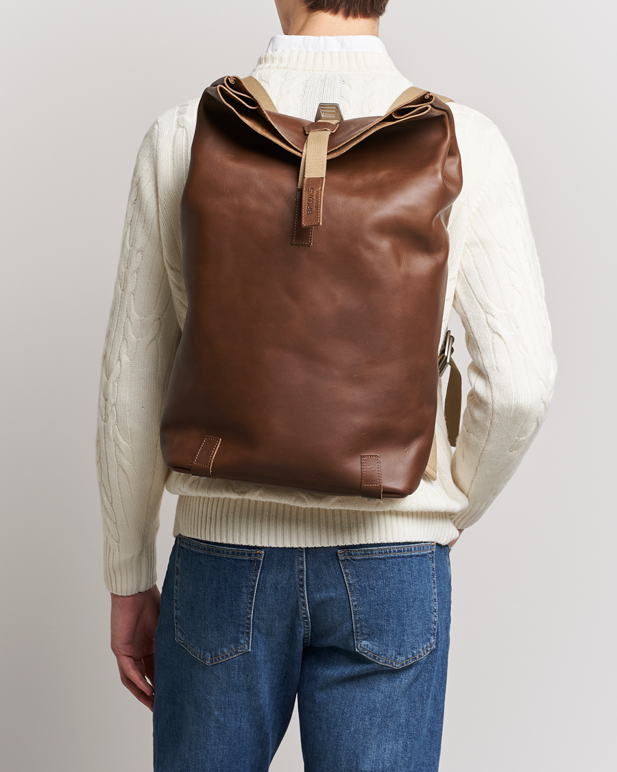 Herr | Accessoarer | Brooks England | Pickwick Large Leather Backpack Dark Tan