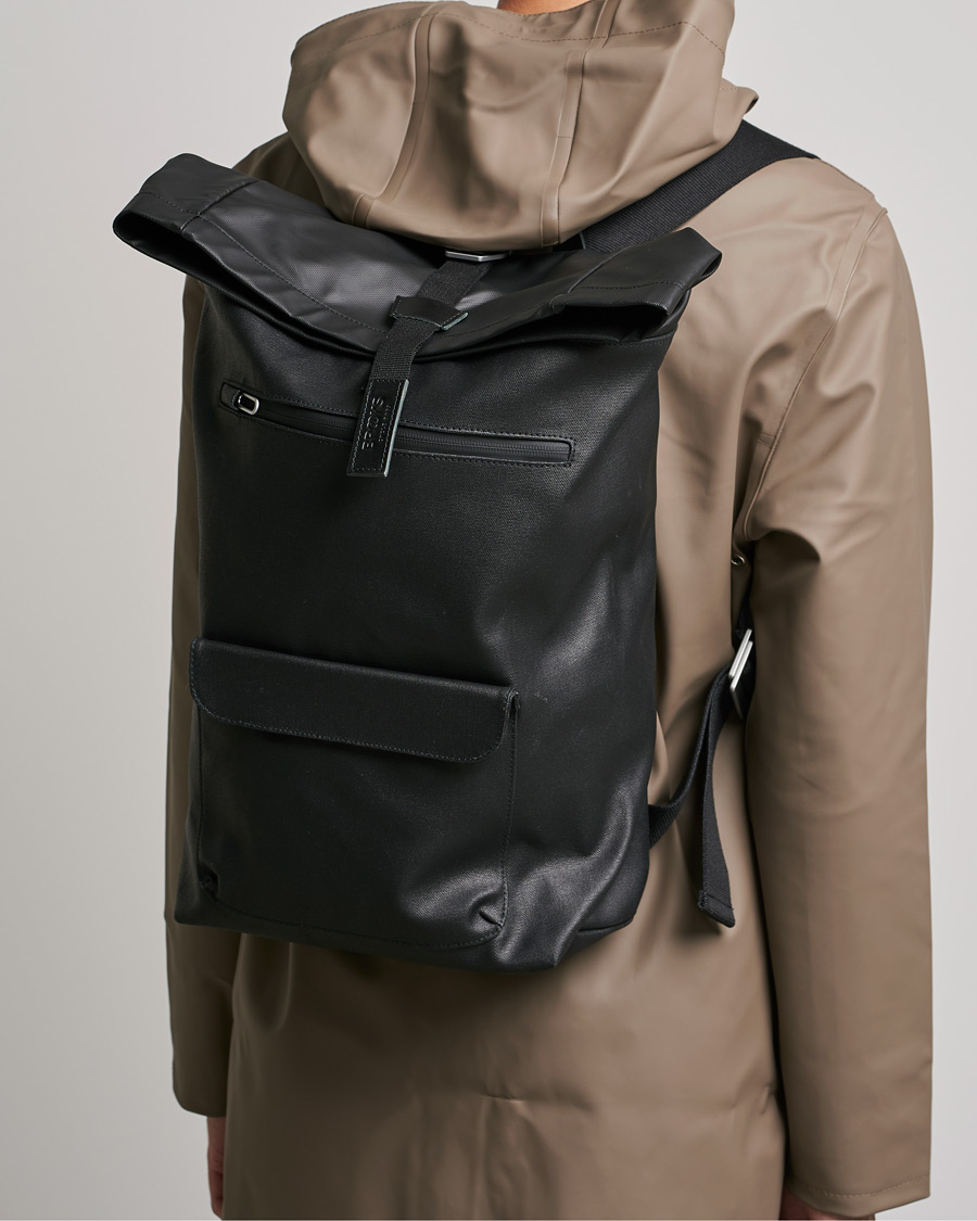 Brooks England Rivington Cotton Canvas 18L Rolltop Backpack Black