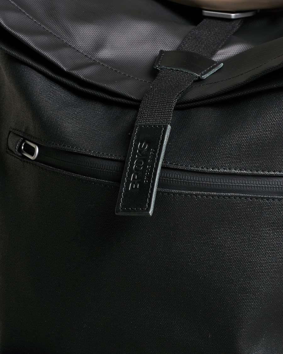Herren | Brooks England Rivington Cotton Canvas 18L Rolltop Backpack Black | Brooks England | Rivington Cotton Canvas 18L Rolltop Backpack Black