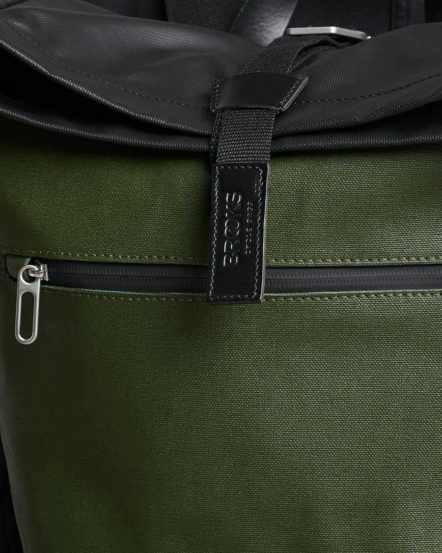 Herren | Brooks England Rivington Cotton Canvas 18L Rolltop Backpack Forest | Brooks England | Rivington Cotton Canvas 18L Rolltop Backpack Forest