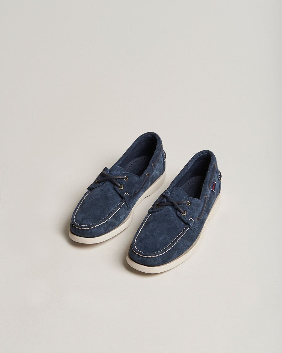 Herren |  | Sebago | Docksides Suede Boat Shoe Blue Navy