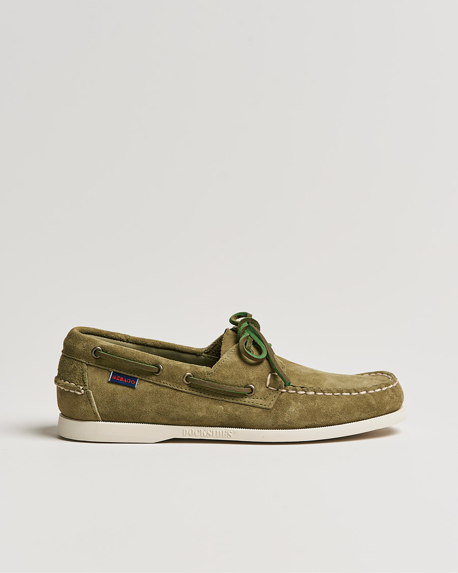 Herren | Sebago Docksides Suede Boat Shoe Green Military | Sebago | Docksides Suede Boat Shoe Green Military