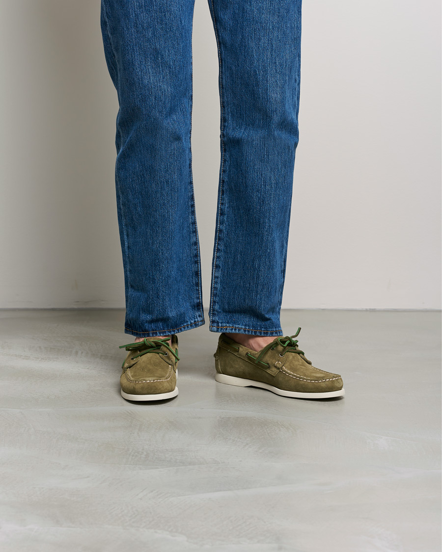Herren | Sebago Docksides Suede Boat Shoe Green Military | Sebago | Docksides Suede Boat Shoe Green Military