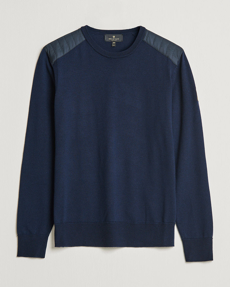 Herren | Pullover | Belstaff | Kerrigan Crew Neck Merino Sweatshirt Washed Navy