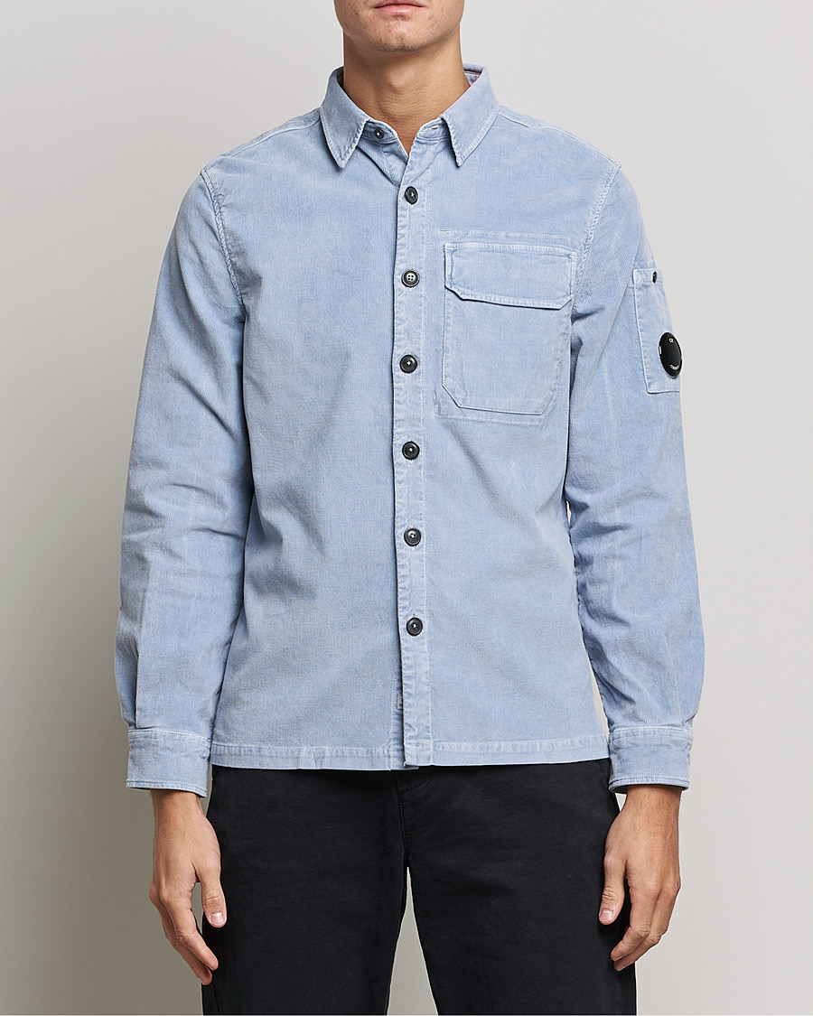 Herren | Hemden | C.P. Company | Corduroy Lens Overshirt Light Blue