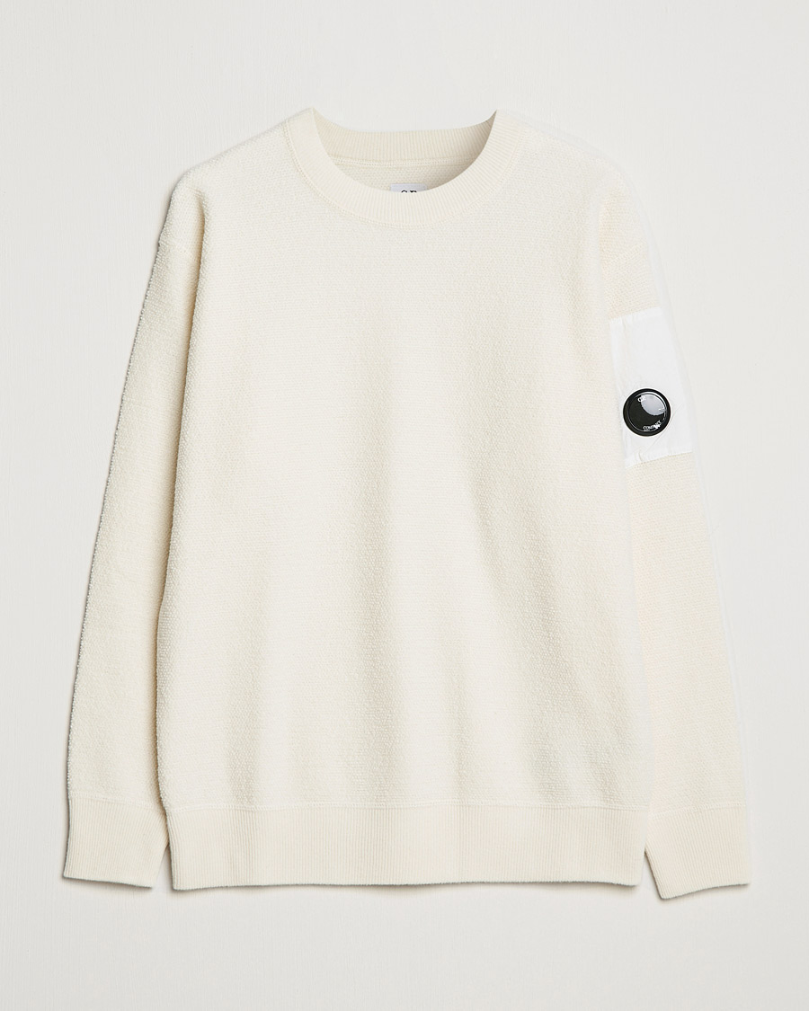 Herren | Pullover | C.P. Company | Structured Lambswool Lens Roundneck White