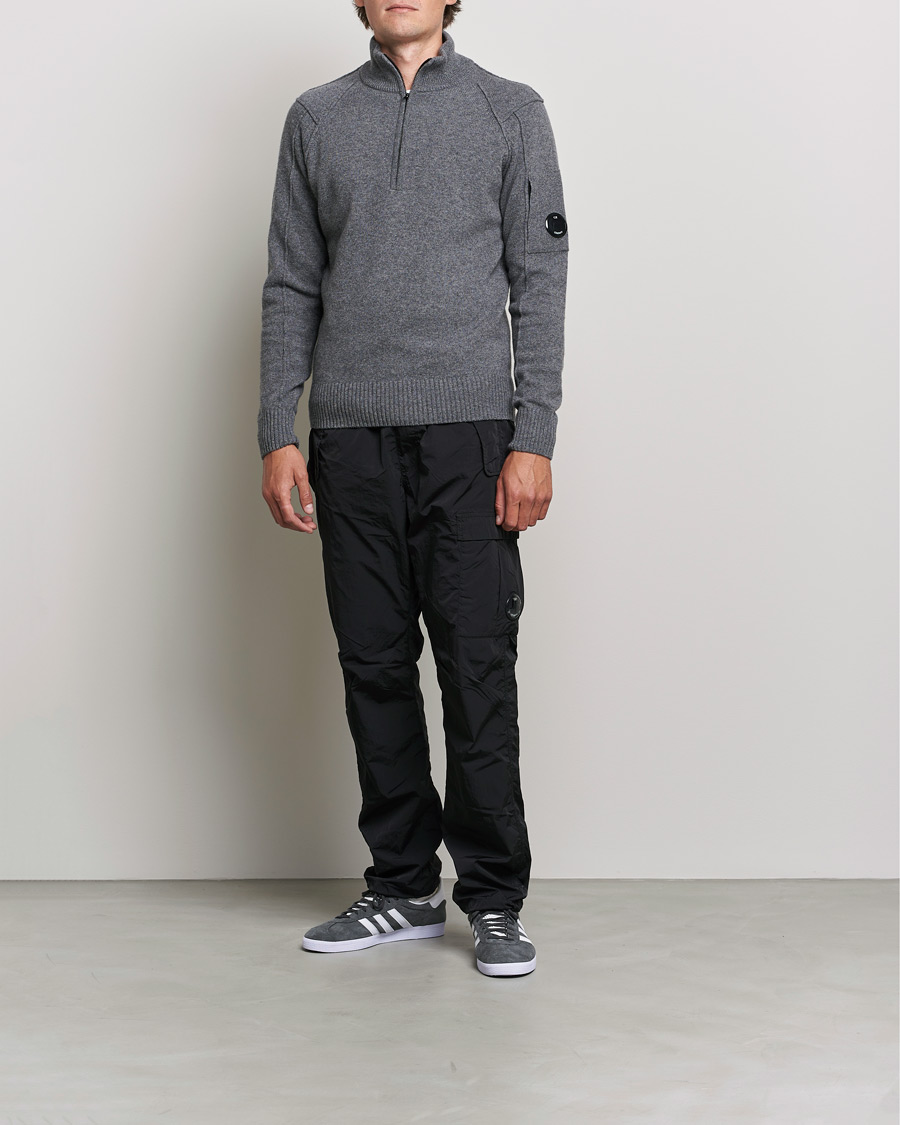 Herren | Pullover | C.P. Company | Lambswool Lens Half Zip Grey Marl