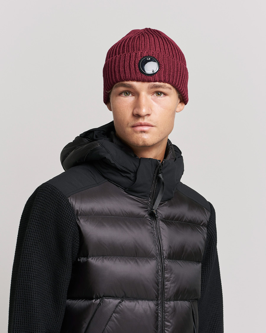 Herren | C.P. Company Knitted Merino Lens Beanie Bordeaux | C.P. Company | Knitted Merino Lens Beanie Bordeaux