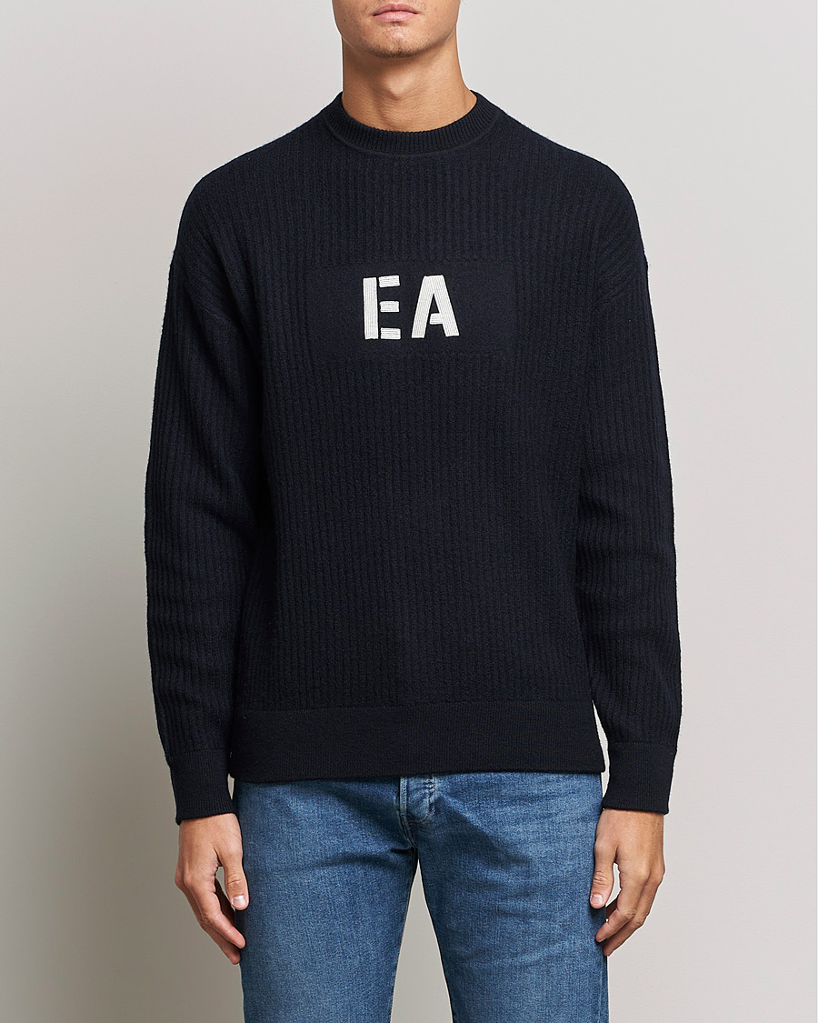 Herren |  | Emporio Armani | Wool Logo Sweater Navy