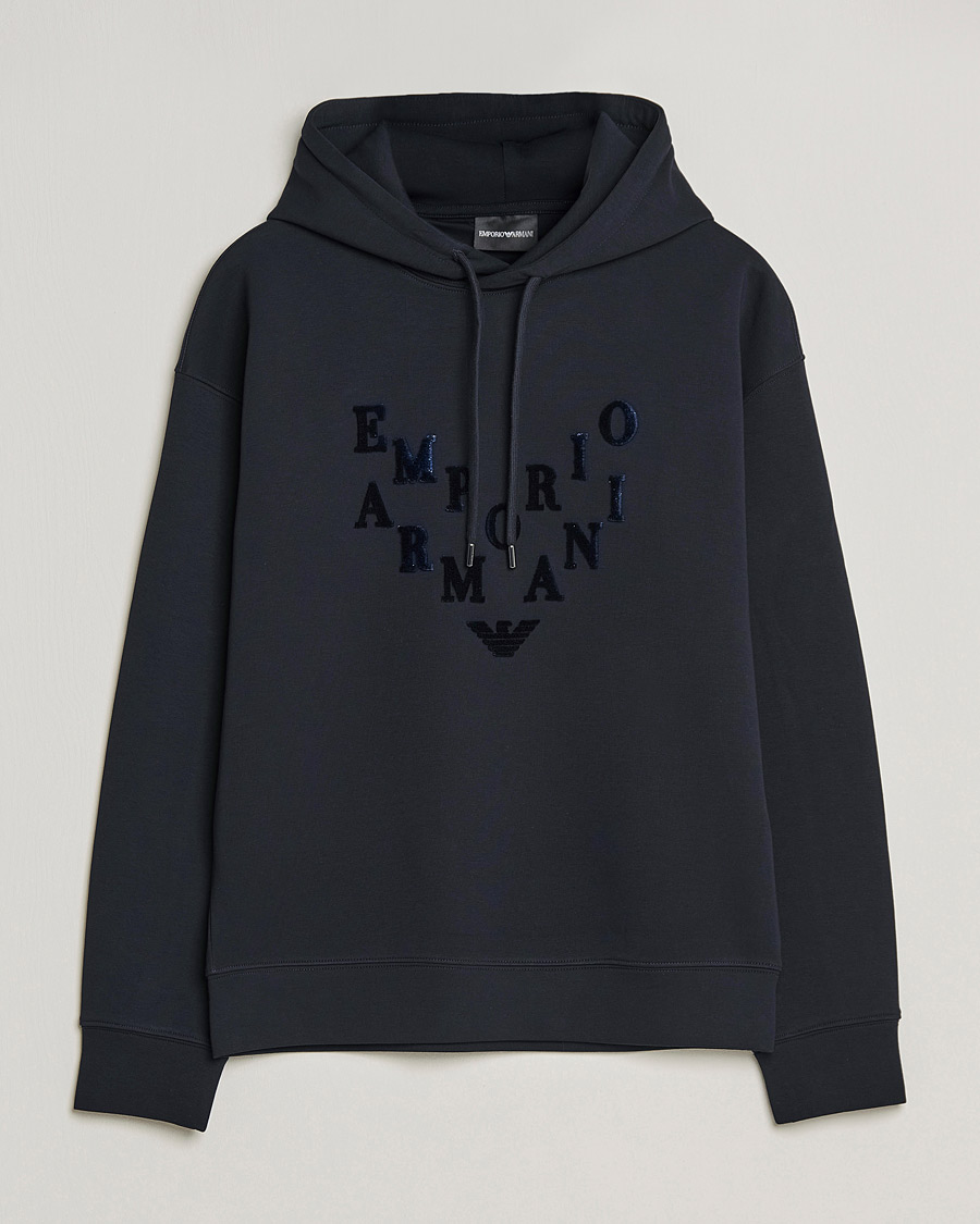 Herren | Pullover | Emporio Armani | Printed Hoodie Navy