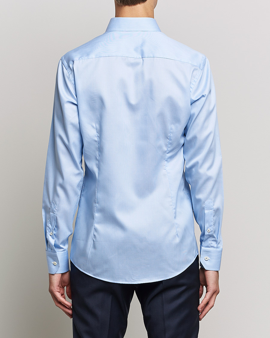 Herren | Hemden | Eton | Striped Fine Twill Slim Shirt Mid Blue