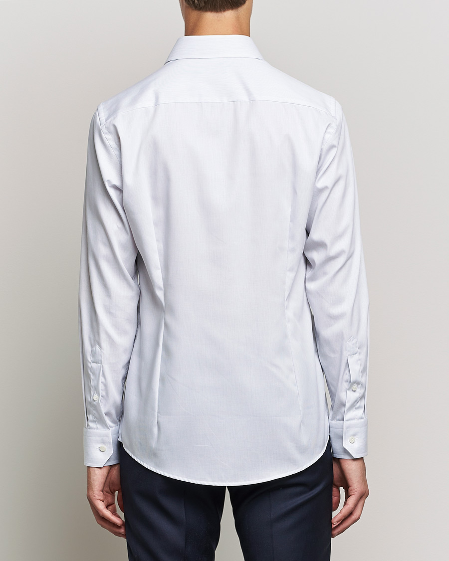 Herren | Hemden | Eton | Hairline Striped Slim Twill Shirt Navy Blue