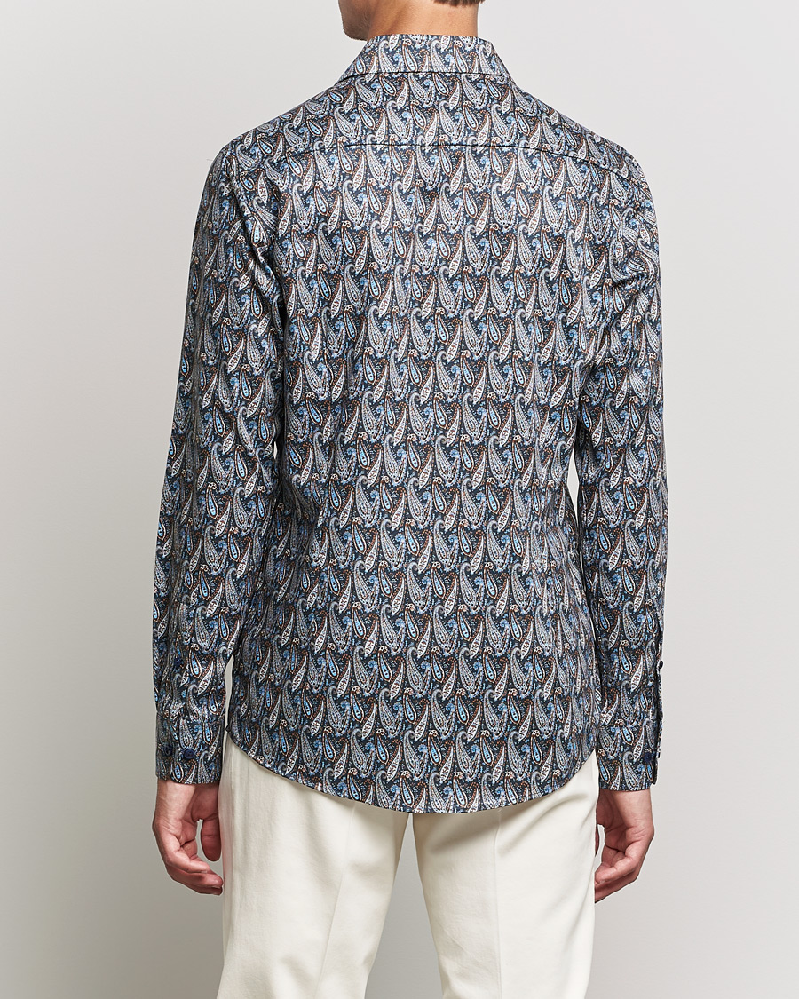 Herren | Hemden | Eton | Paisley Signature Twill Slim Shirt Navy Blue