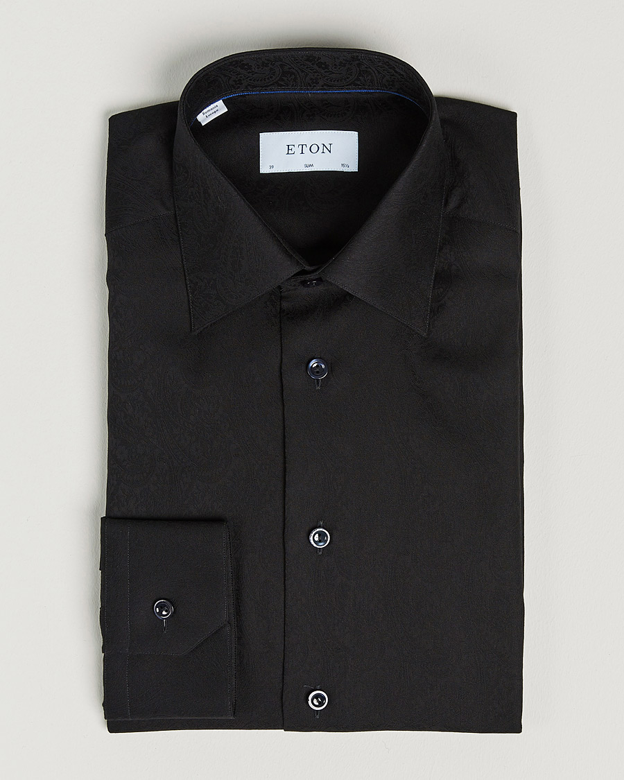 Herren | Hemden | Eton | Jaquard Paisley Shirt Black