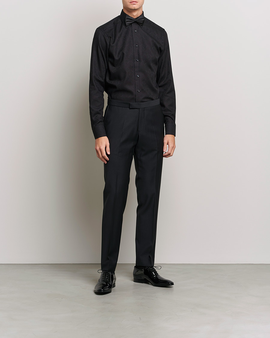 Herren | Formelle Hemden | Eton | Jaquard Paisley Shirt Black