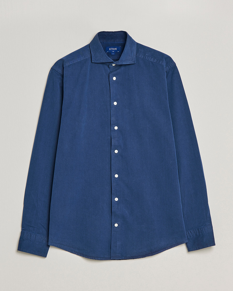 Herren |  | Eton | Recycled Cotton Denim Shirt Blue