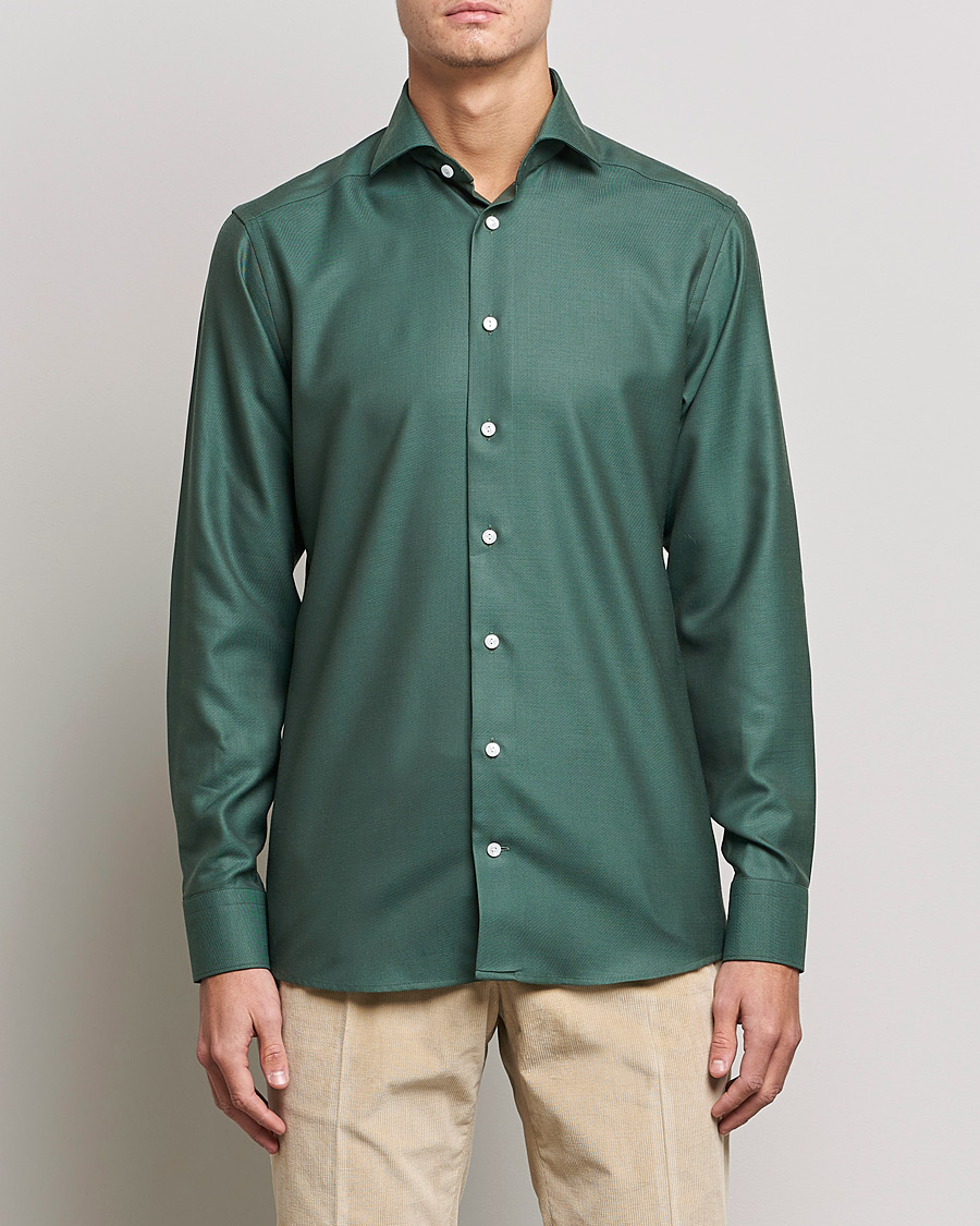 Herren | Hemden | Eton | Merino Wool Shirt Olive