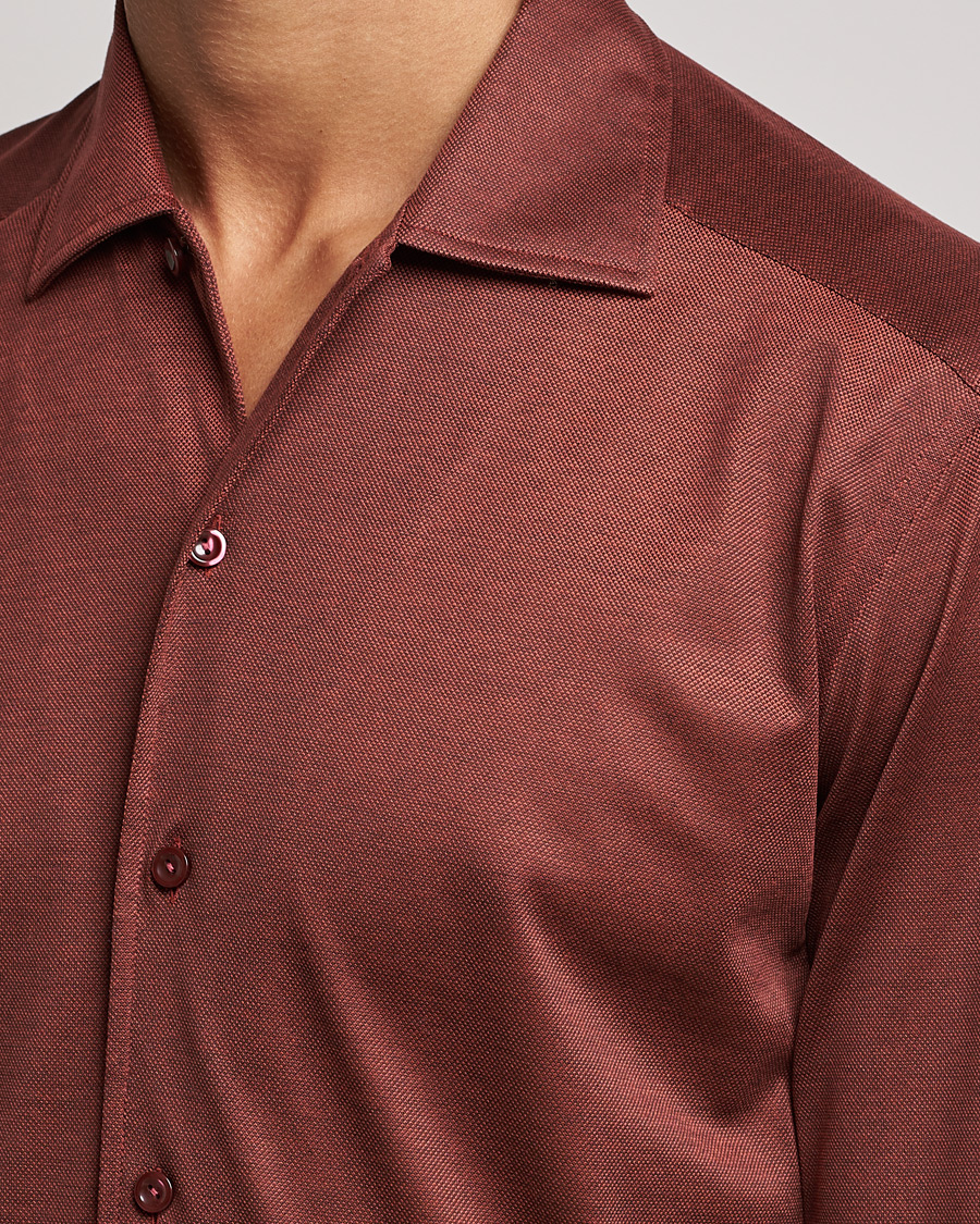 Herren | Pullover | Eton | Oxford Pique Shirt Mid Red