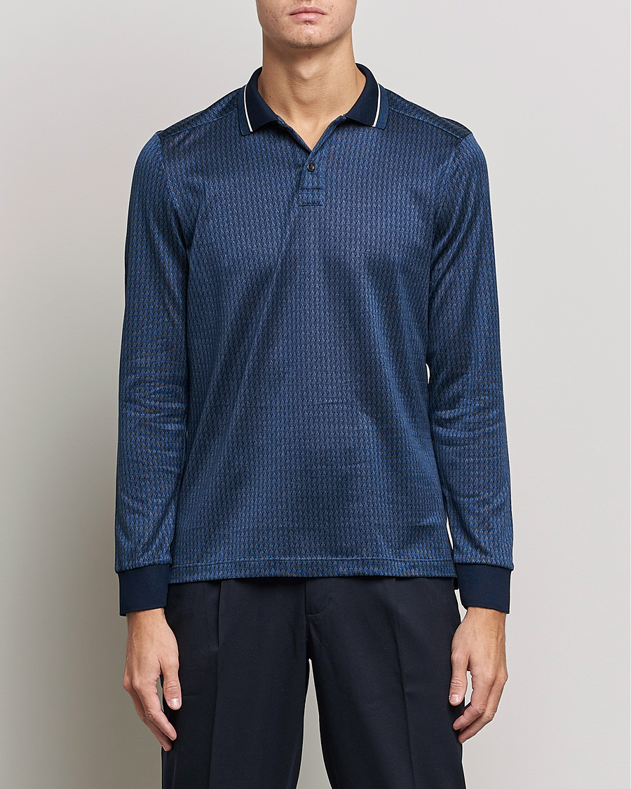 Herren |  | Eton | Jacuard Polo Shirt Navy
