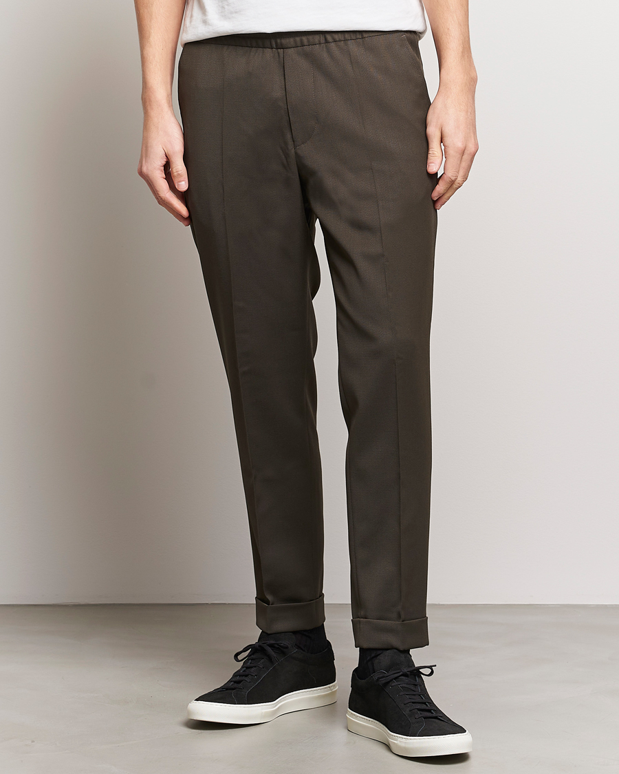 Herren | Wardrobe basics | Filippa K | Terry Wool Trousers Dark Forest Green