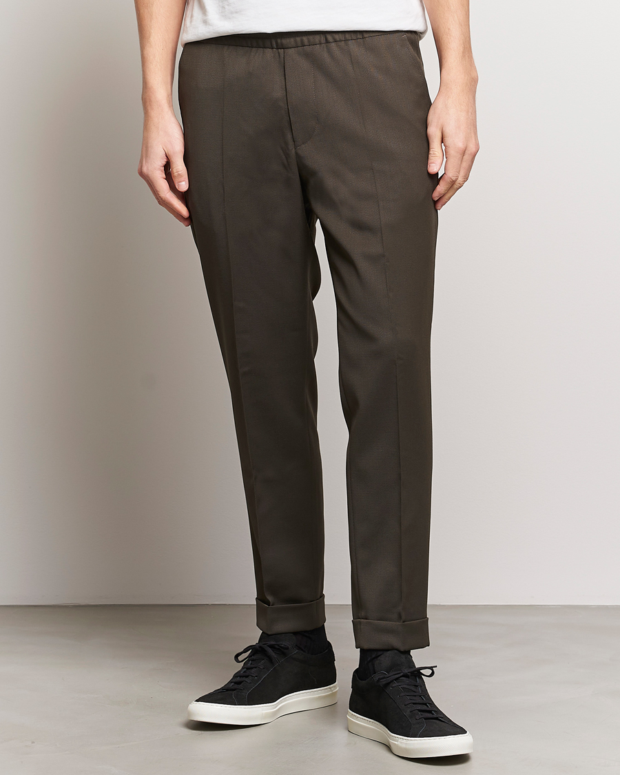 Herren | 40% sale | Filippa K | Terry Wool Trousers Dark Forest Green