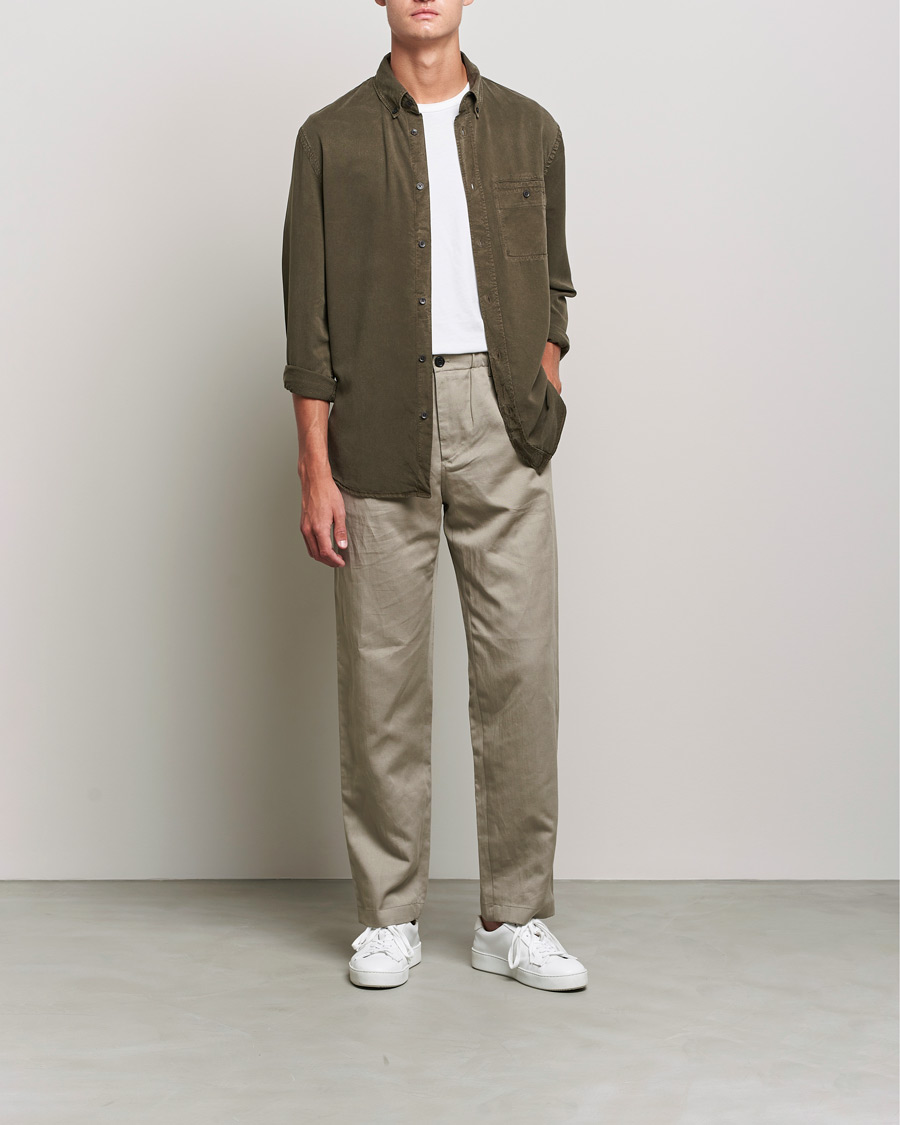 Herren | Hemden | Filippa K | Zachary Tencel Shirt Dark Forest Green
