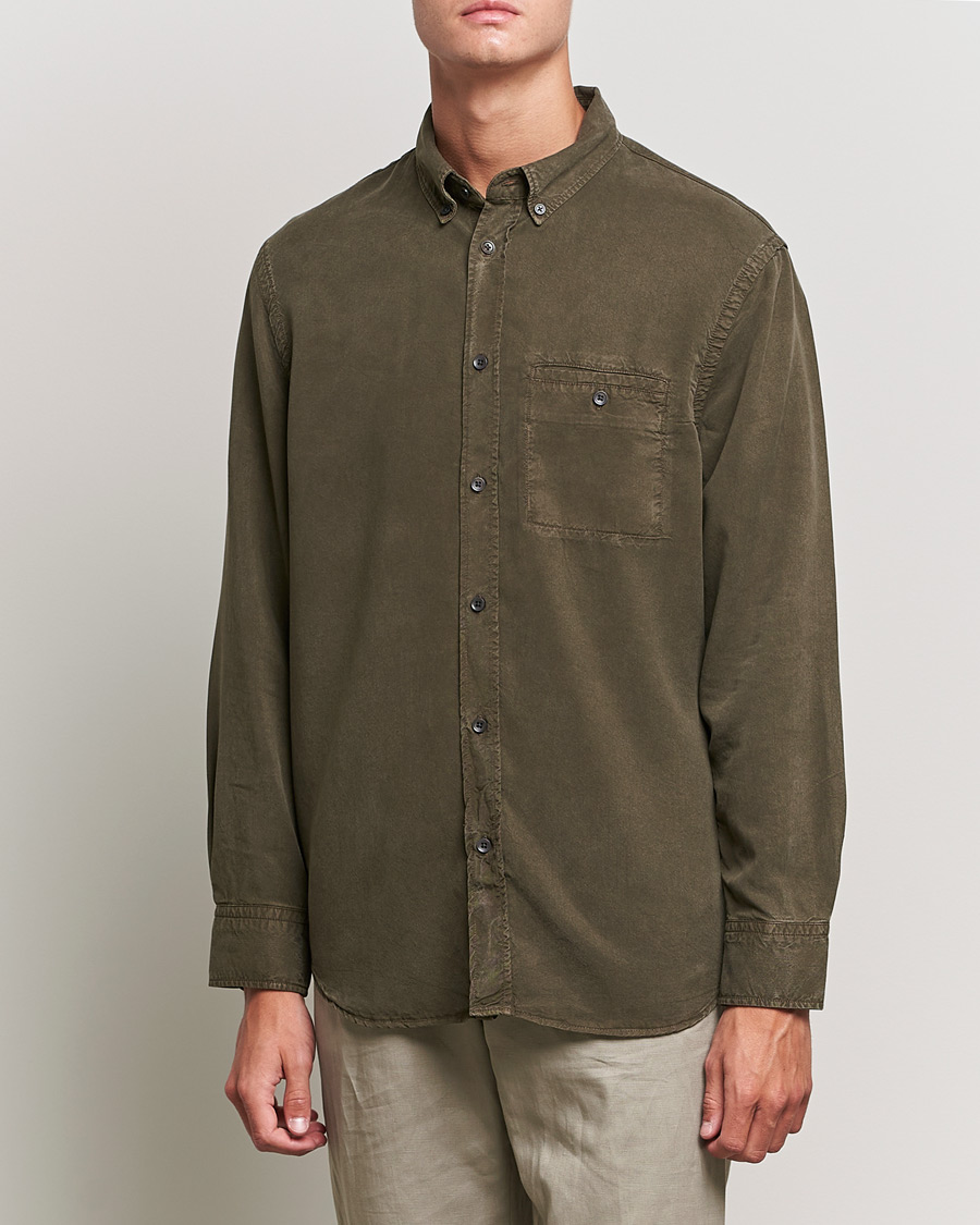 Herren | Hemden | Filippa K | Zachary Tencel Shirt Dark Forest Green