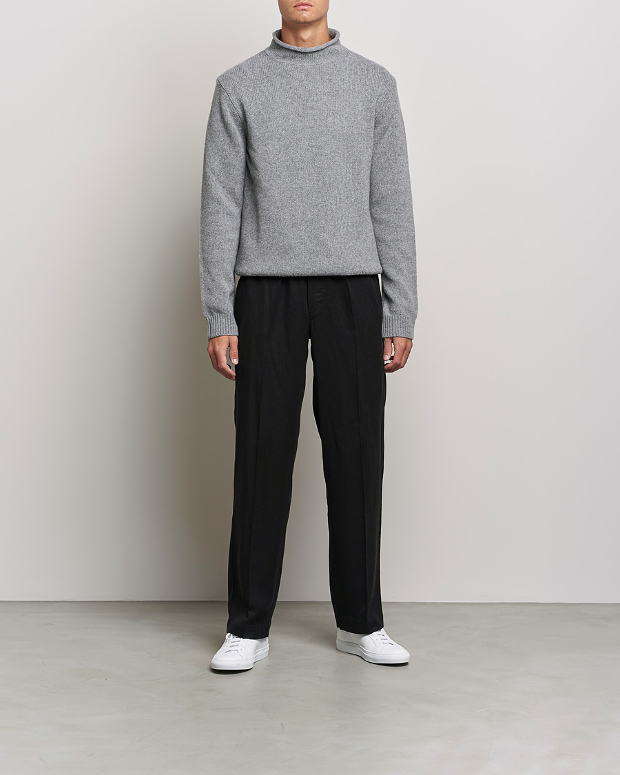 Herren | Rollkragenpullover | Filippa K | Milo Wool Cashmere Sweater Mid Grey Melange