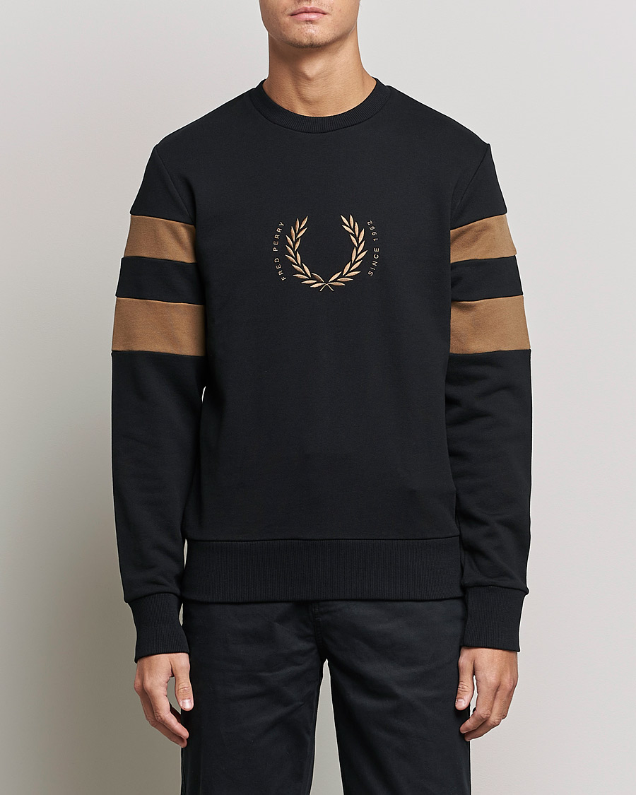 Herren | Pullover | Fred Perry | Branded Tipped Sleeve Sweatshirt Black