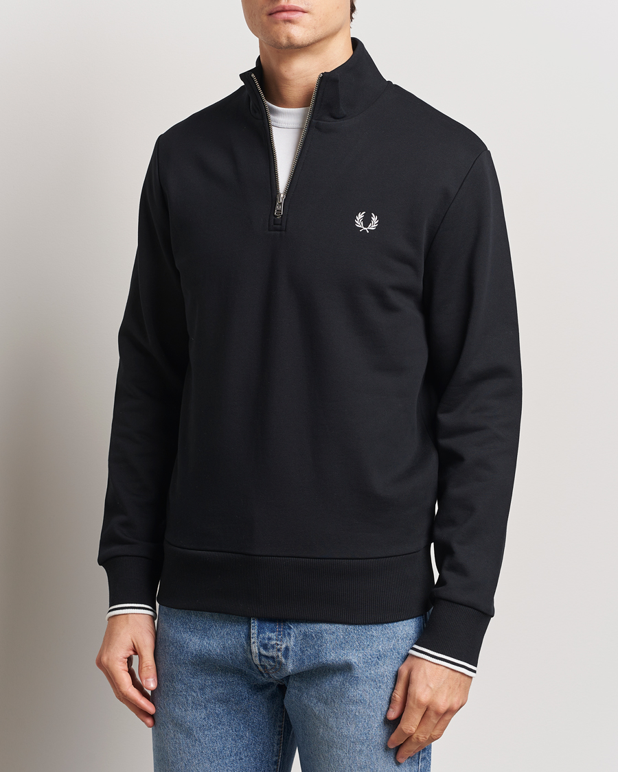 Herren | Best of British | Fred Perry | Half Zip Sweatshirt Black