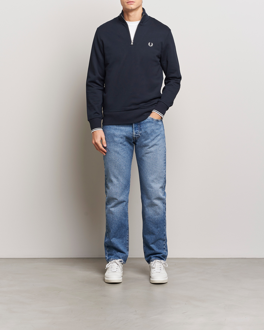 Herren | Pullover | Fred Perry | Half Zip Sweatshirt Navy