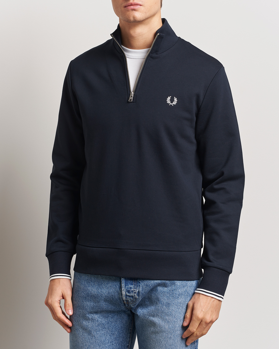 Herren | Half-zip | Fred Perry | Half Zip Sweatshirt Navy