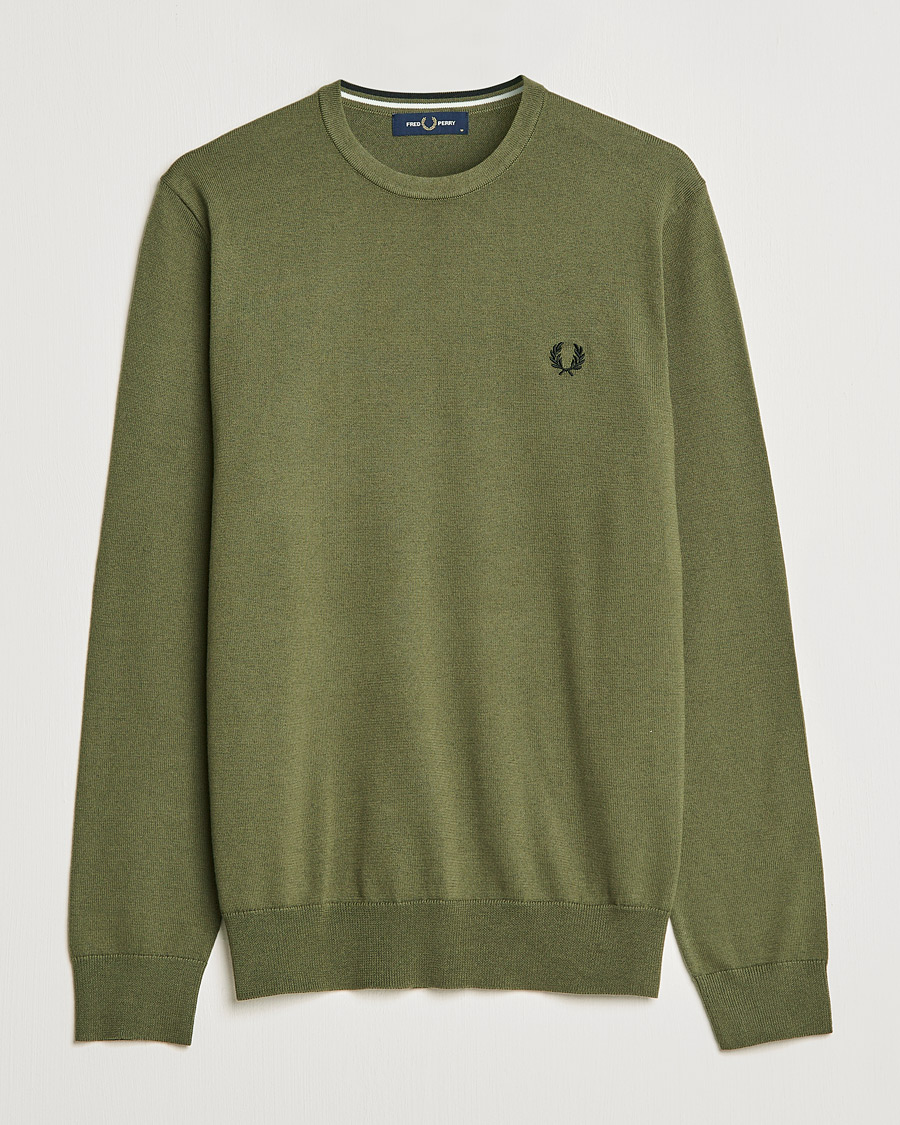 Herren | Pullover | Fred Perry | Classic Crew Neck Jumper Uniform Green