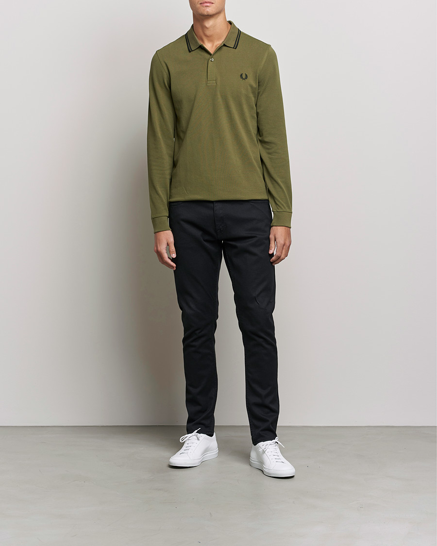 Herren | Langarm-Poloshirts | Fred Perry | Long Sleeve Twin Tipped Shirt Uniform Green