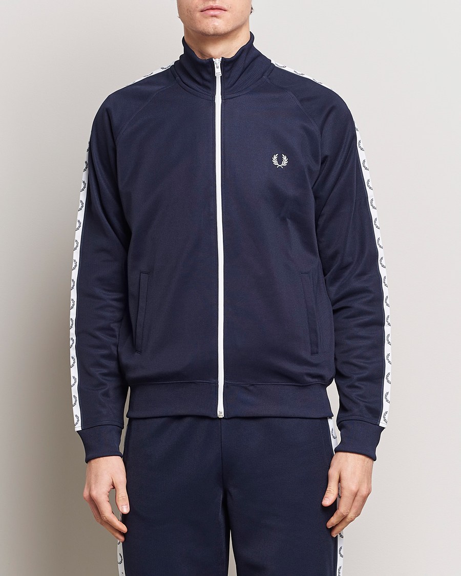 Herren | Best of British | Fred Perry | Taped Track Jacket Carbon blue