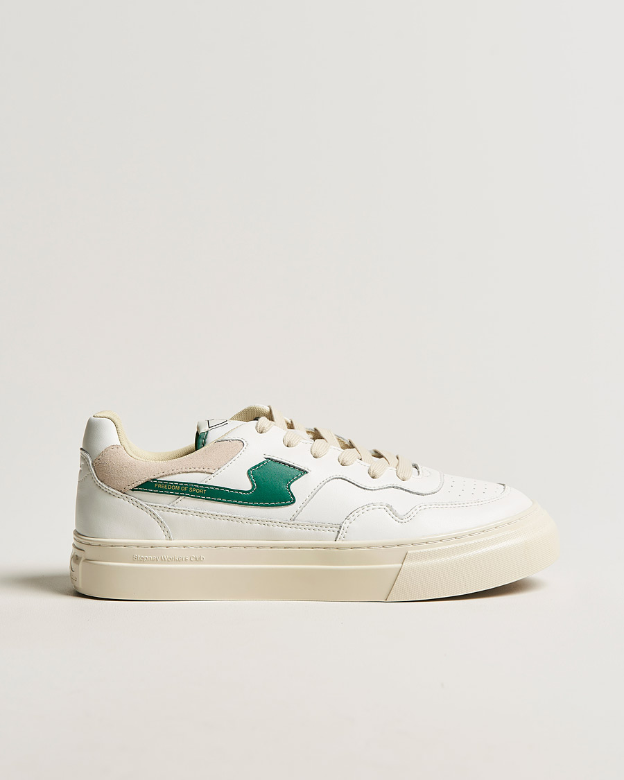 Herren |  | Stepney Workers Club | Pearl S-Strike Leather Sneaker White/Green