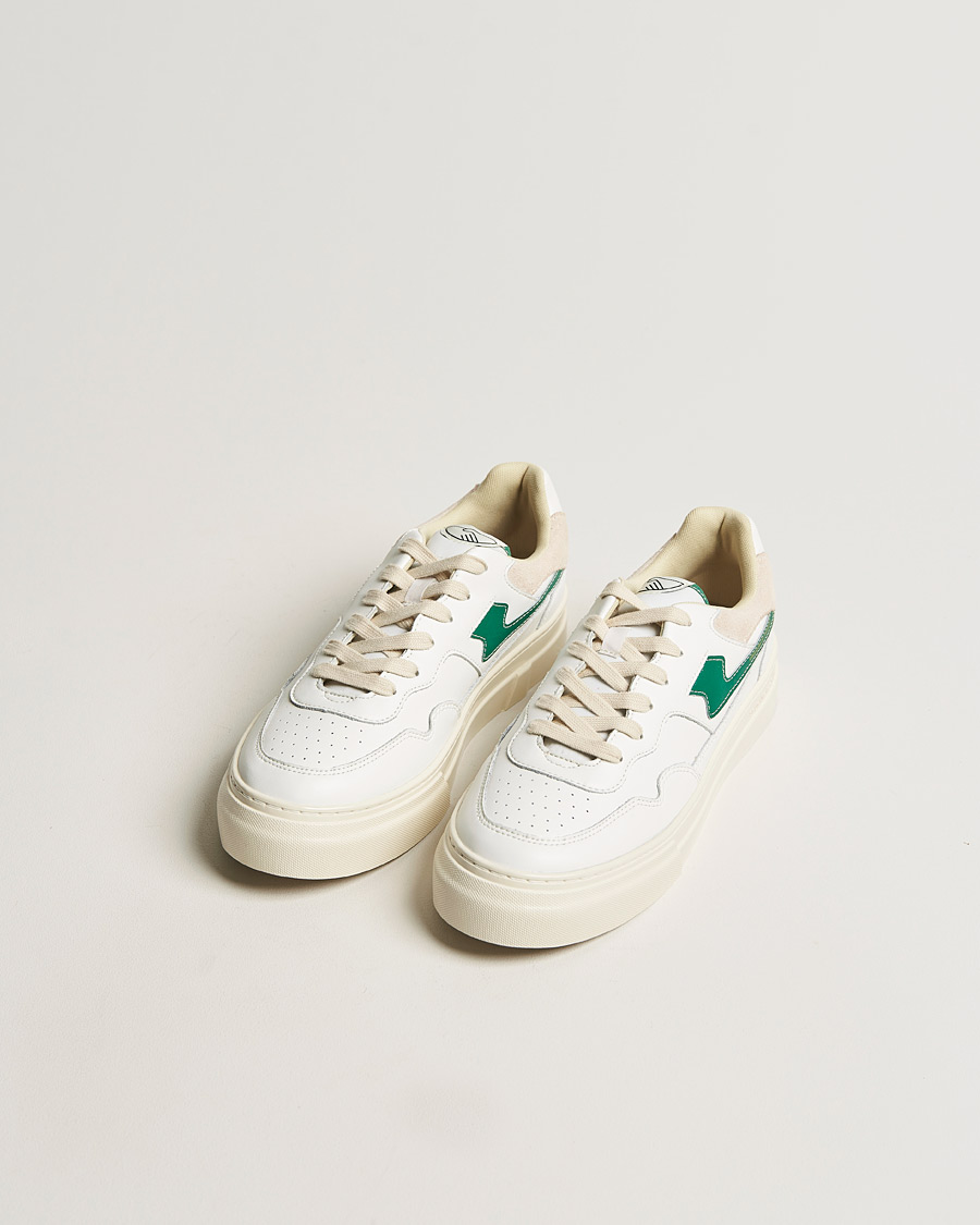 Herren |  | Stepney Workers Club | Pearl S-Strike Leather Sneaker White/Green