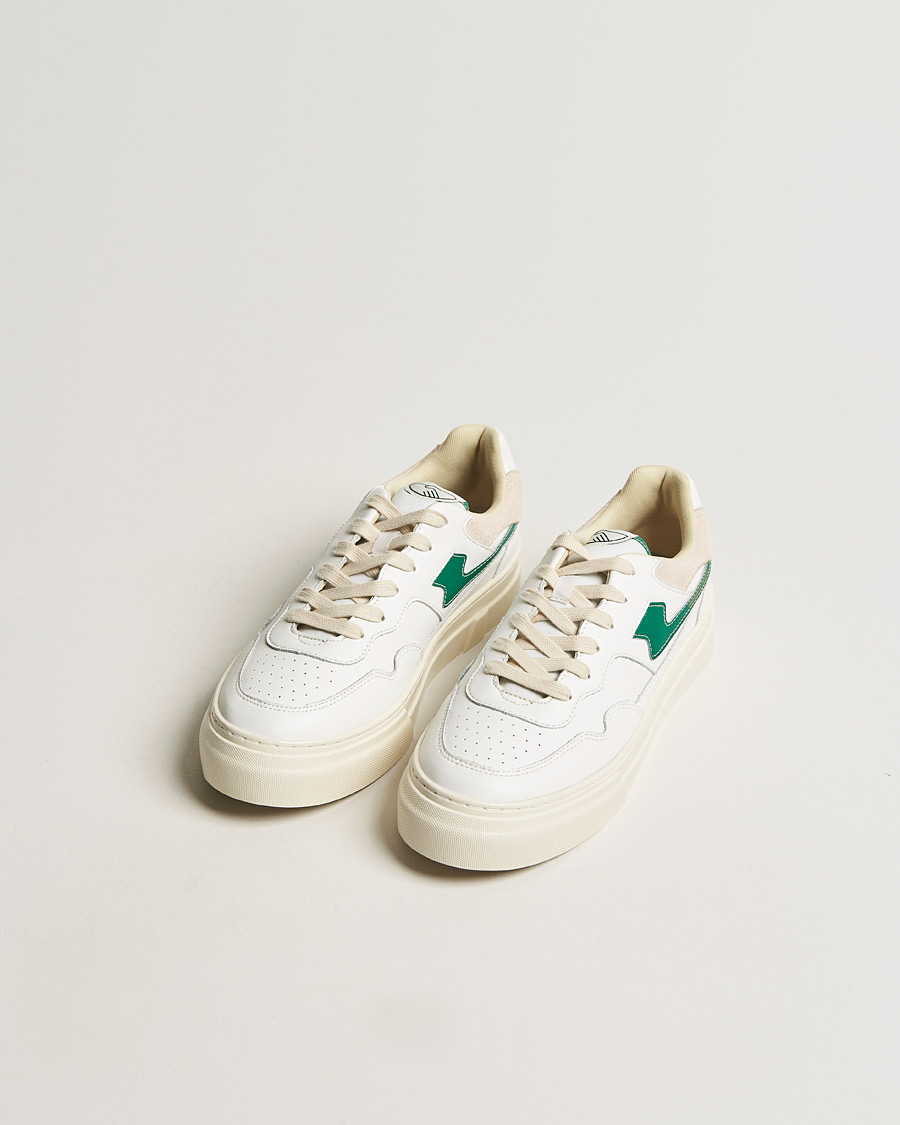 Herren | Weiße Sneakers | Stepney Workers Club | Pearl S-Strike Leather Sneaker White/Green