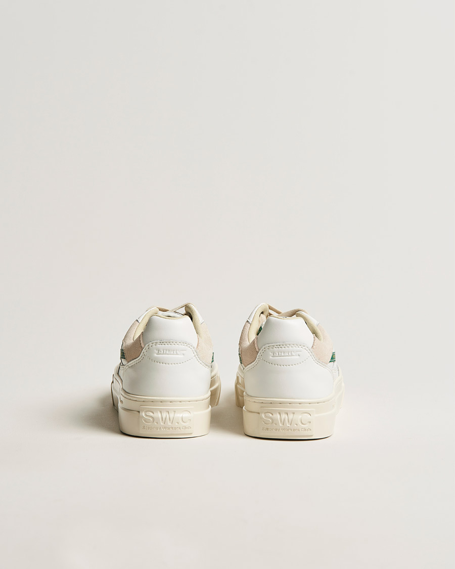 Herren | Stepney Workers Club Pearl S-Strike Leather Sneaker White Green | Stepney Workers Club | Pearl S-Strike Leather Sneaker White Green