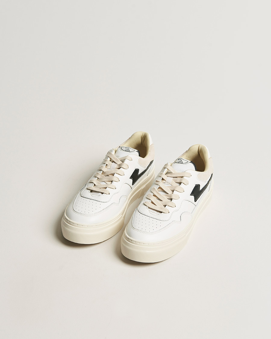 Herren | Stepney Workers Club Pearl S-Strike Leather Sneaker White Black | Stepney Workers Club | Pearl S-Strike Leather Sneaker White Black