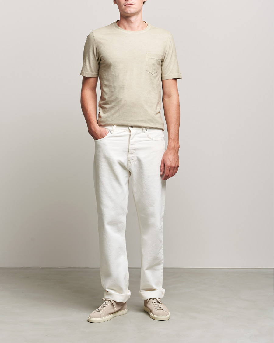 Herren | T-Shirts | Massimo Alba | Panarea Watercolor T-Shirt Chalk