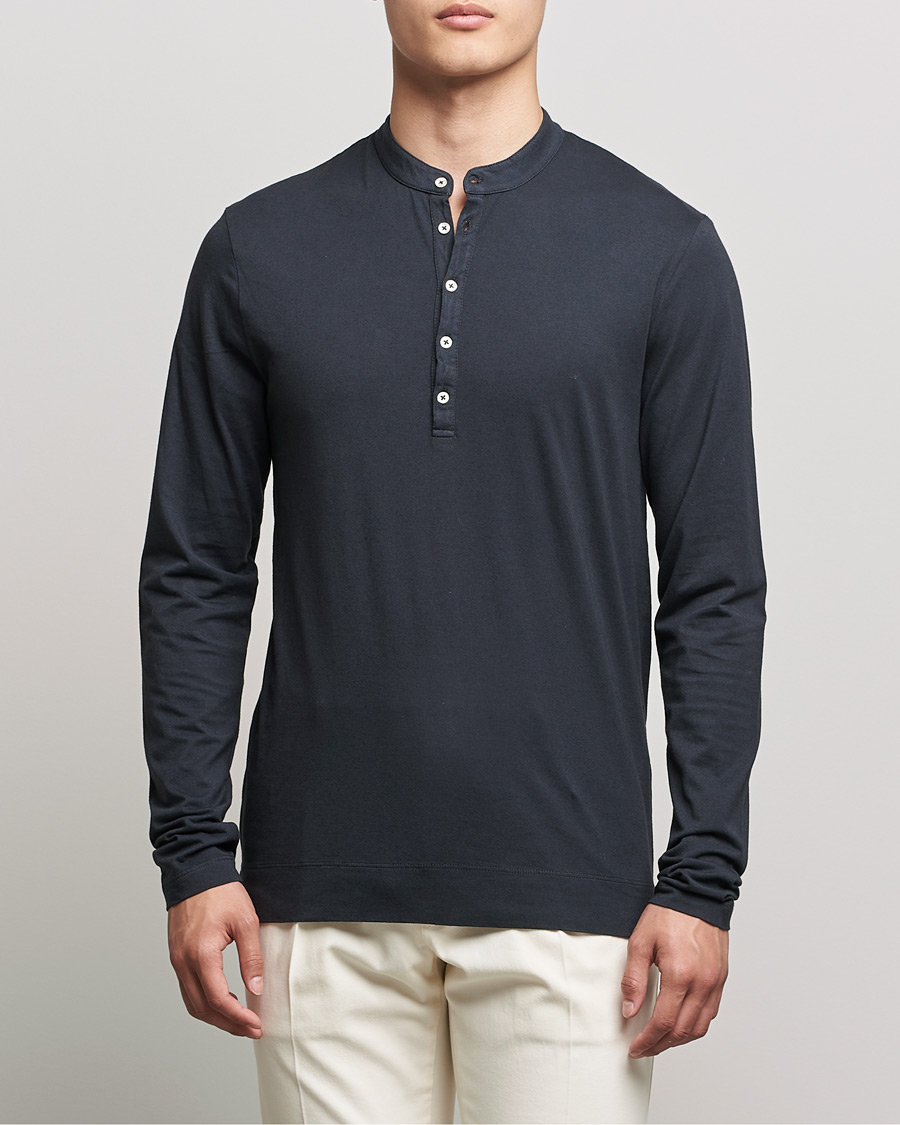 Herren | Pullover | Massimo Alba | Hawai Cotton/Cashmere Henley Washed Black