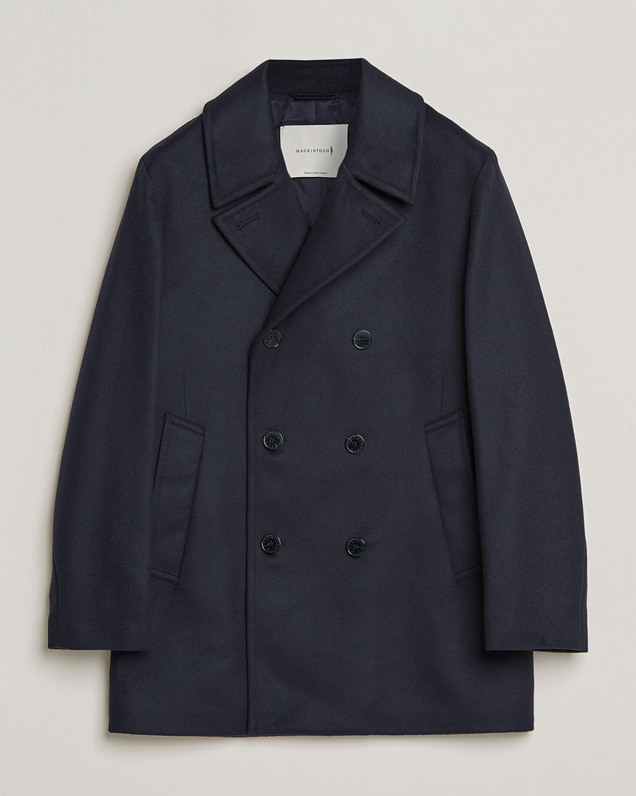 Herren | Jacken | Mackintosh | Dalton Wool/Cashmere Peacoat Navy