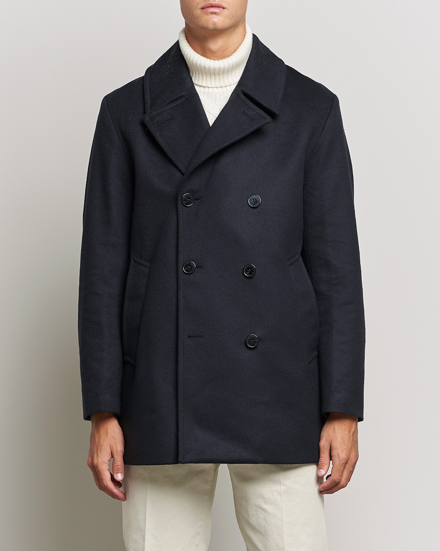 Herren | Jacken | Mackintosh | Dalton Wool/Cashmere Peacoat Navy