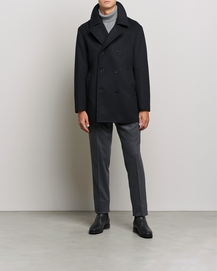Herren | Jacken | Mackintosh | Dalton Wool/Cashmere Peacoat Black