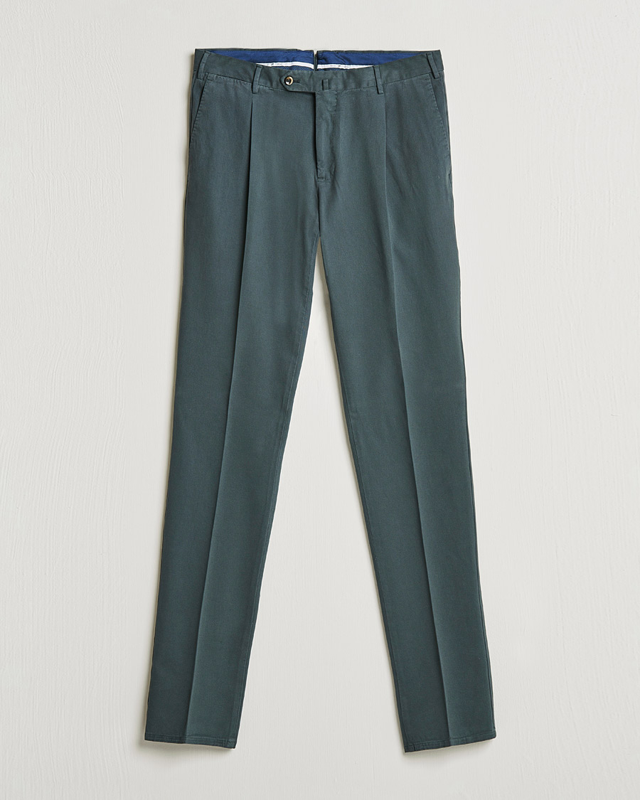 Herren | Hosen | PT01 | Slim Fit Pleated Cotton Stretch Chinos Dark Grey