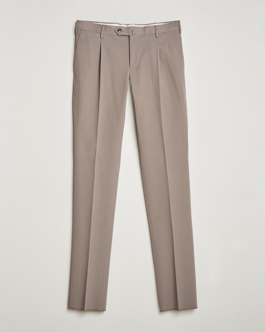 Herren | Hosen | PT01 | Slim Fit Pleated Cotton/Cashmere Chinos Beige