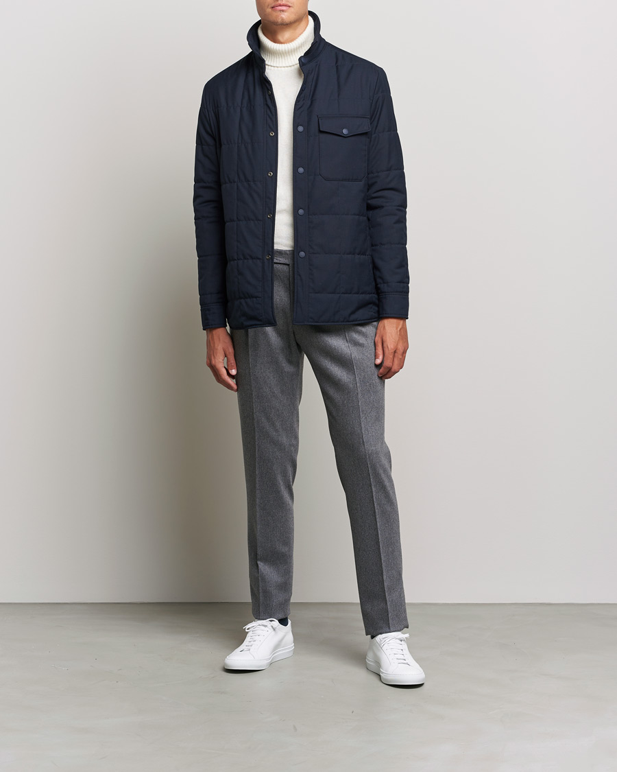 Herren | Hosen | PT01 | Slim Fit Pleated Flannel Trousers Light Grey