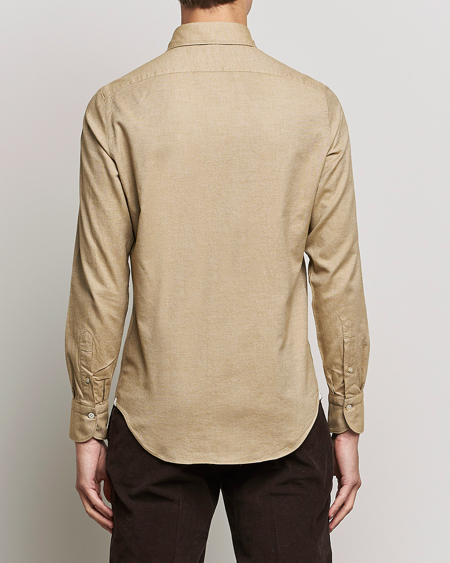 Herren | Hemden | Finamore Napoli | Tokyo Slim Flannel Shirt Beige