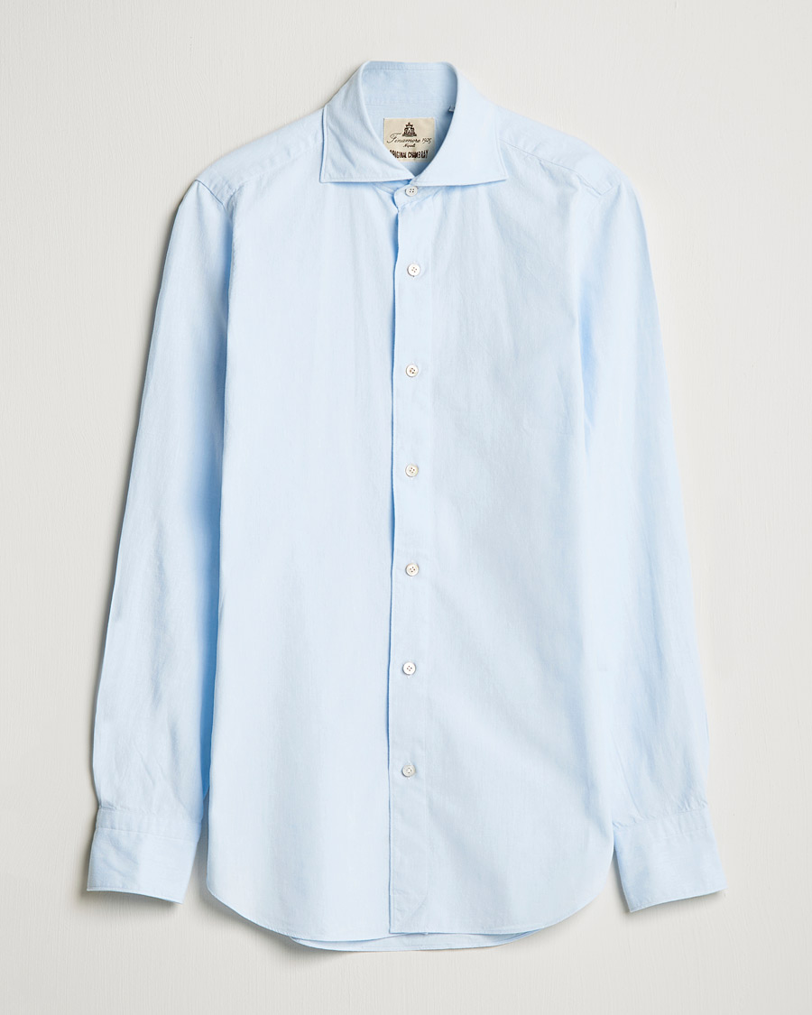 Herren | Jeanshemden | Finamore Napoli | Tokyo Slim Original Chambray Shirt Light Blue